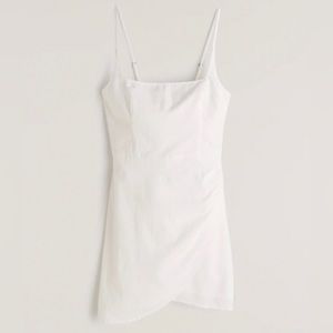 Abercrombie White Scoop-neck Wrap Mini Dress